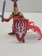 Papo Medieval Knight Action Figure Fantasy Cavalry Horse Stag Deer Red Gold