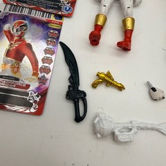 Power Rangers Mega force Red & Black Ranger Figures Cards Weapons Bandai Figures