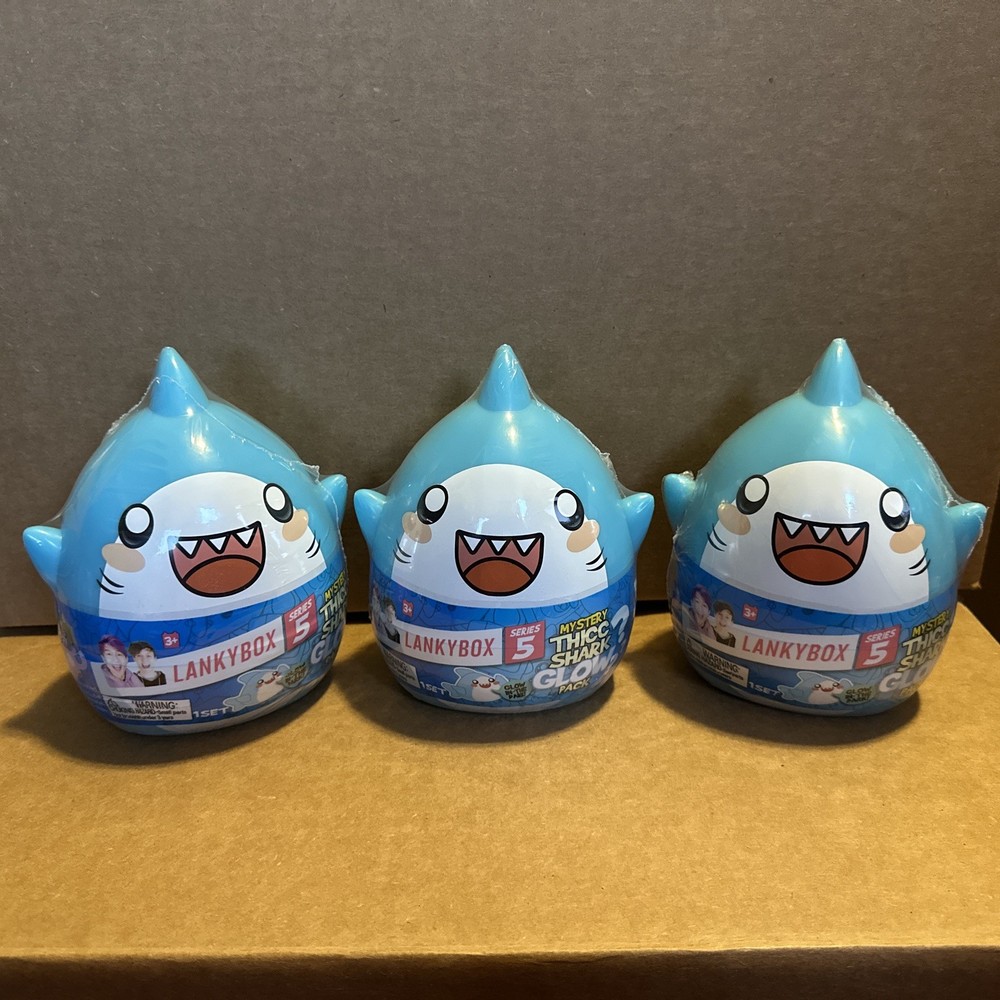 3 Lanky Box Thicc Shark Glow In The Dark Mystery Mini Figure Pack 6 Pcs Series 5