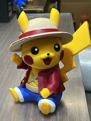 Pokemon Pikachu as Monkey D Luffy One Piece 3D Printed Display 8 inch