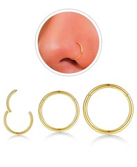 Men Women 316L Surgical Steel Hinged Nose Rings Hoop for Nostril Septum