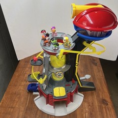 PAW Patrol Mighty Pups Lookout Tower Playset Figures Car Lights & Sound Work