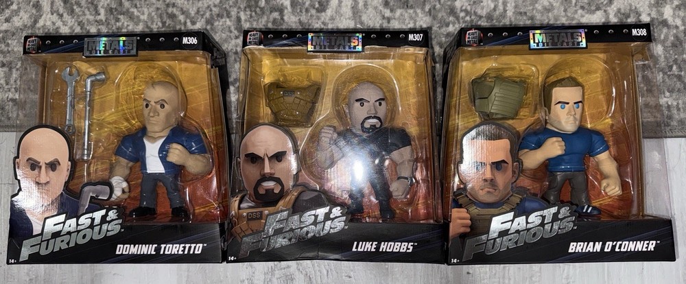 Jada Toys Fast & Furious Metals Die Cast 6in Toretto Hobbs O’Conner Set