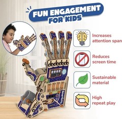 DIY Mechanical Hand STEM Robotics Toy Kit for Kids 8+ Science Engineering Gift