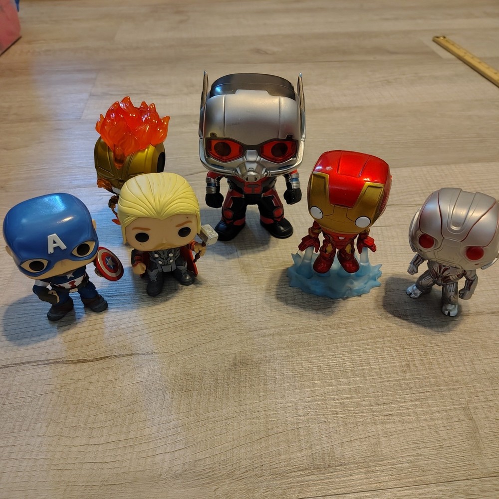 Marvel Funko Pop Lot Captain America Thor Iron Man Ant-Man Ultron Ghost Rider