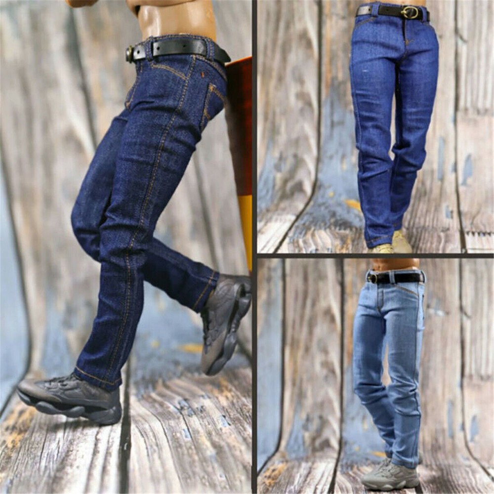 1/6 Scale Soldier Classic Jeans & Belt Model For 12” Male Action Figure Body