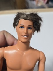 Vtg Barbie KEN Brunette Doll Rooted Hair Articulated Nude 4 Ooak C100