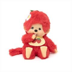 5.5″ Small Monchhichi Doll – Strawberry Fruit Colors – Authentic Monkey Plush