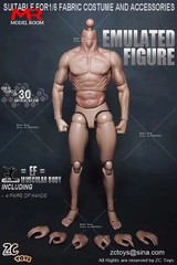 1/6 Scale Male Muscle Action Figure Body 12 Inch Jointed Model with Extra Hands