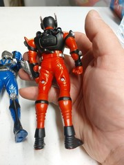 Karmen Rider BLUE KNIGHT and RED FIGURE As Shown R42 6 Inch Lot Of 2