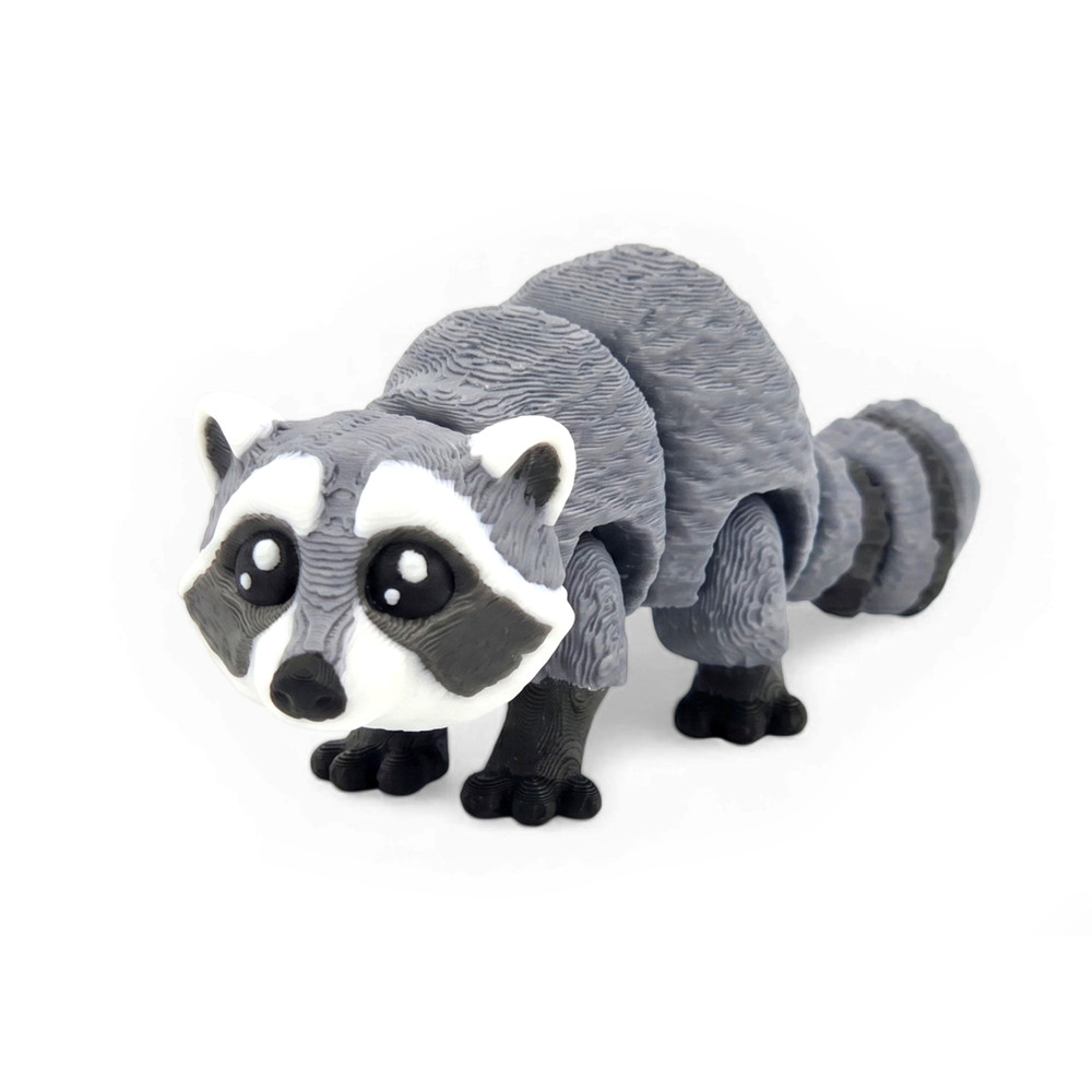 Articulated Mini Raccoon Toy 3″ USA Made, Trash Panda Fidget Desk Pet