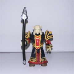 Fantasy Warrior Action Figure Spear Black Red Gold Armor Plastic