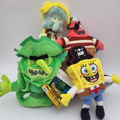The Spongebob Movie Bikini Bottom Glow Pals Plush 8″ Complete Set of 4 Ages 3+