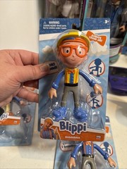 NEW Blippi Bendable Figures Complete Set of 4 Fireman Construction Explorer Toy