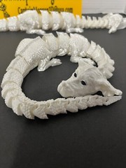 17″ Falkor Articulated 3D Printed From The Neverending Story. Silk White