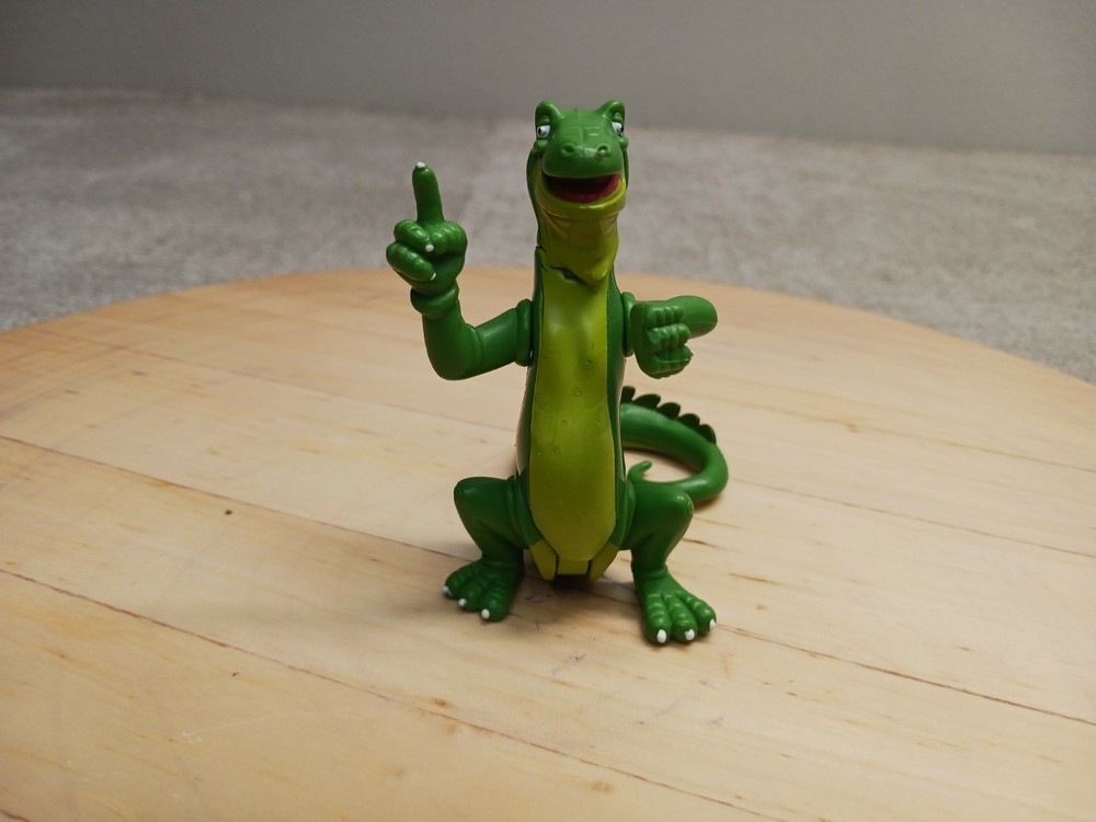 Vintage Rainforest Cafe Iggy Iguana Action Figure 2000 Poseable Green 3” Tall