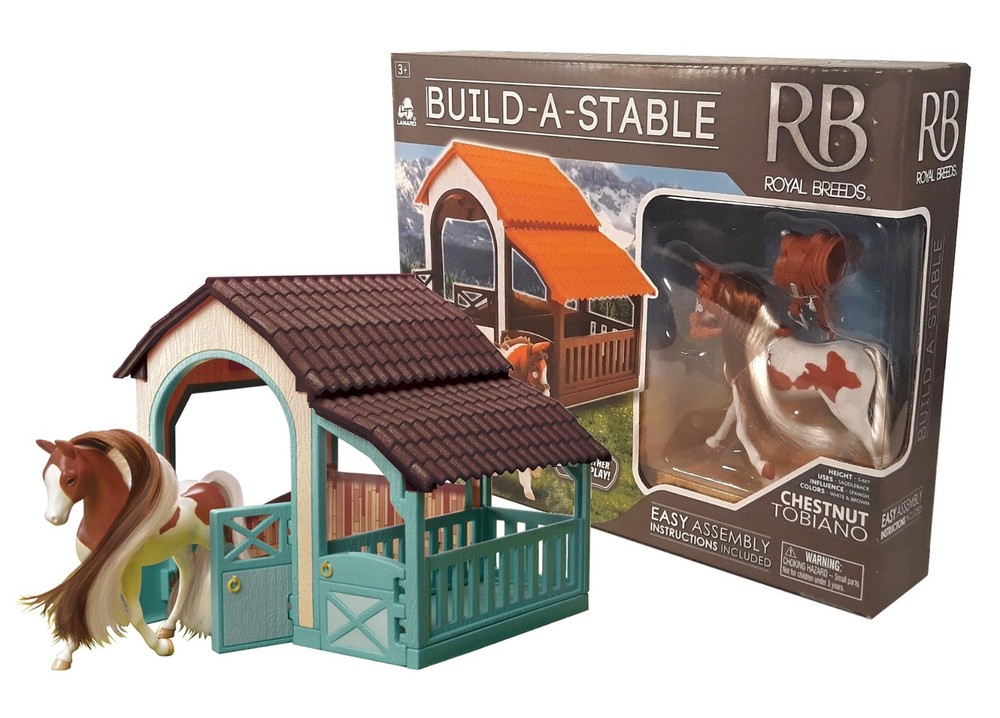 Royal Breeds Build-A-Stable with Chestnut Tobiano New in Box
