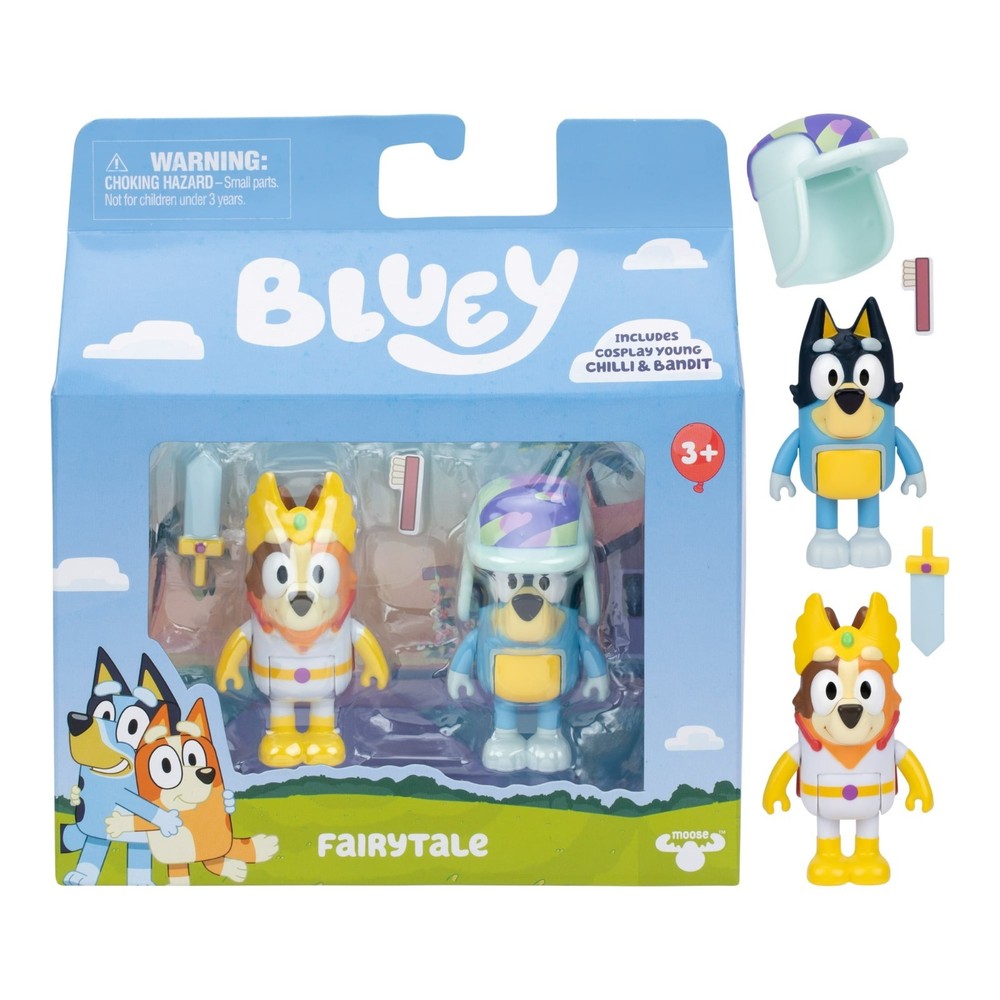 Moose Toys Bluey Fairytale Action Figures Chilli & Bandit w/ Accessories