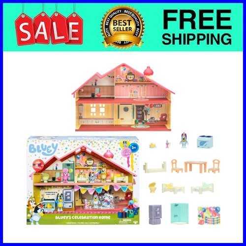 Bluey’s Celebration Home Playset 11 Pieces Ages 3-6 Fast Ship USA
