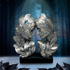Nemesis Now Natural Emotion – Love 31cm, Resin, Silver, Touching Heads Leaves Sc