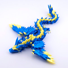 Lot 4 Articulated Winged Dragon Toys 11.25″ 3D Printed Dragon Fidget Desk Pets