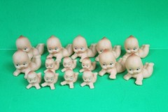 Lot 15 Kewpie Baby Dolls 1.75″ 3″ Rubber Toy Mini Dolls Figures Play Collectors
