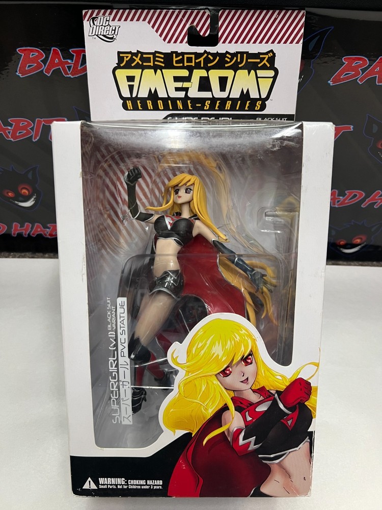 DC DIRECT AME COMI SUPERGIRL 9″ FIGURE MANGA BLACK SUIT VARIANT DAMAGED BOX
