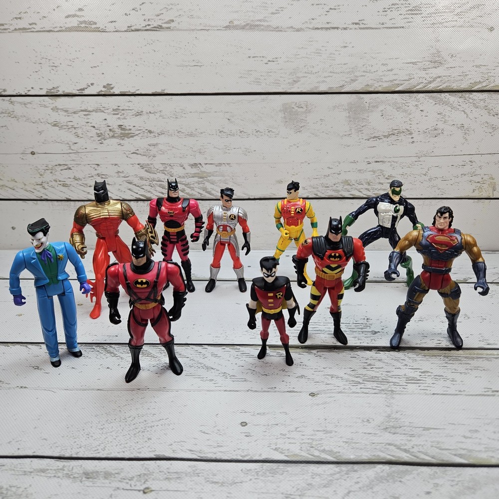 Kenner DC Batman Vintage Figure Lot 1990’s Robin Batman Animated 5″ 10 Figures