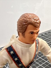 1972 Ideal Toys Evel Knievel Figure Bendy Rubber w/ Helmet VTG 1970s Motorcycle