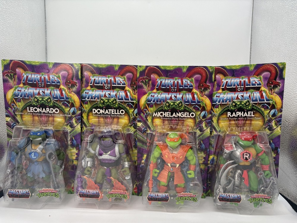 RAPHAEL, DONATELO, LEONARDO, MICHELANGELO, FIGURES Turtles of Grayskull, MINTY