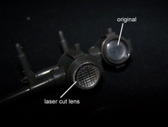 Lot of 3 laser cut acrylic lenses for GI Joe Checkpoint HQ & Moray spotlights
