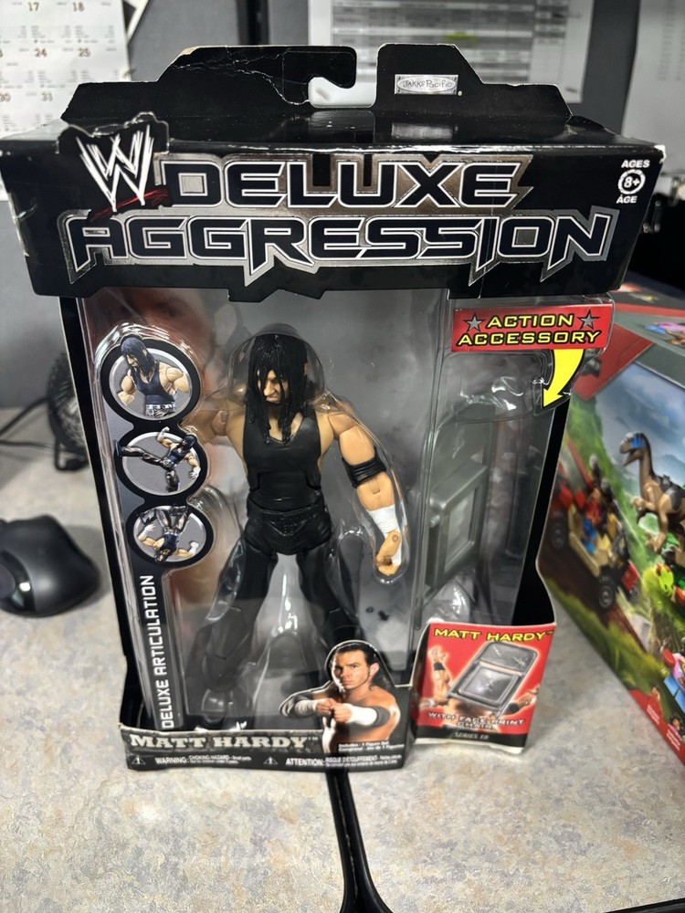2009 WWE Jakks Deluxe Aggression Ser 19 Matt Hardy Boys Figure face Print Chair