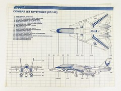 GI Joe 1983 SKYSTRIKER w both Chutes Blueprints & ACE w File Card NEAR Complete!