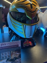 White Ranger Helmet SIGNED Jason David Frank Power Rangers Lightning Collection