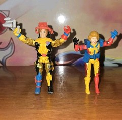 Vintage Bionic Six ljn Complete with Weapons Set of 13 Figures with 5 Card Backs