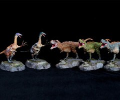 1/35 Tyrannosaurus Rex VS Therizinosaurus Dinosaur Model Animal GK Decor Figure