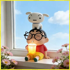 Crayon Shin Chan Night Light Tap Control Holding Soda Cup Vinyl Figure with Shir