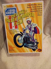 Evel Knievel Deluxe Silver High Jumper Cycle new