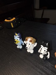 Lot of 4 BLUEY Plastic Figures Ludo Studio Moose Bluey Jack Mackenzie Pretzel