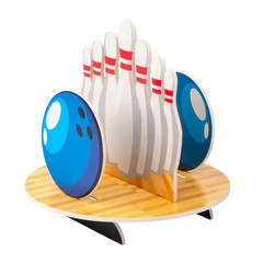 Fun Express 10″ x 9 1/2″ Bowling Party Pins & Bowling Ball Table Centerpiece