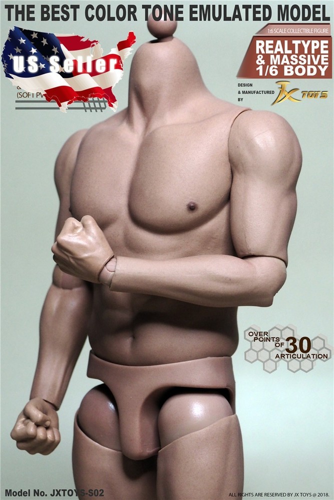 JXToys 1/6 Male Strong Durable Muscular Body S02 12″ Figure Fit Hot Toys Head