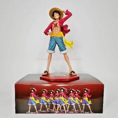 New 24cm One Piece Anime Figure Confident Smiley Luffy Three Form Face Changing