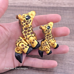 Mini Giraffe & Baby Flexi Fidget – 3D Printed Articulated Desk Pet Set