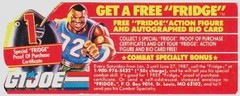 Hasbro G.I. Joe “Fridge” Proof of Purchase Certificate 1986