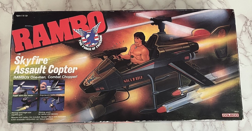 RAMBO: The Force of Freedom Skyfire Assault Copter 1985 SEALED BOX NEVER OPENED