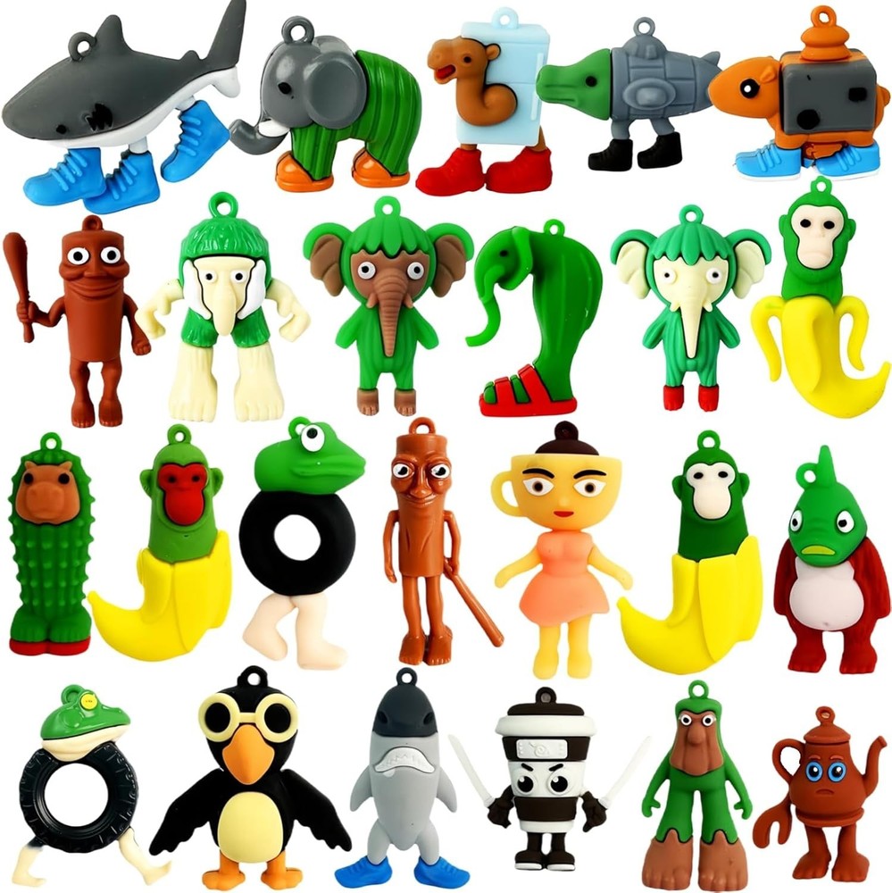 24pcs Italian Brainrot Meme Toy Set Figures Tung Tung Sahur Tralalero Tralala
