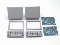 Custom 1:12 Scale Mission Control Room 4pc Radar Monitor Diorama Prop Set TYPE1
