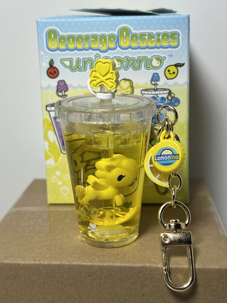Tokidoki Unicorno Beverage Besties Lemonina Fizz 3″ Vinyl Keychain Bag Charm New