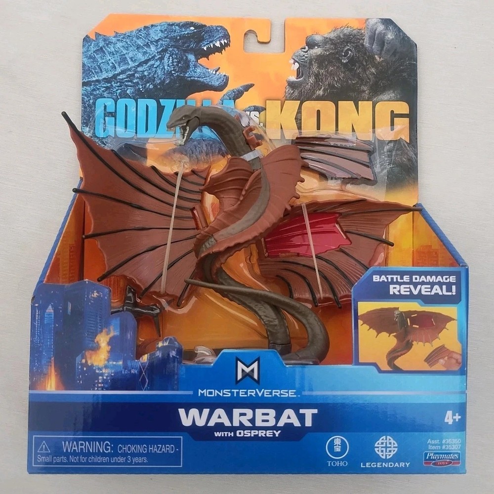 NEW PLAYMATES TOYS MONSTERVERSE GODZILLA VS KONG WARBAT WITH OSPREY 6 INCH RARE