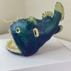 Vintage 1997 AnglerFish Creatures Of The Deep By Safari Ltd 5” Figure Blue Green